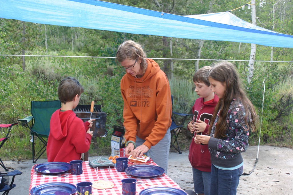 Food is an important part of camping, and we ate well. The waffle-cone parfaits, tin-foil dinners, and s'mores were especially a hit. Five thumbs up for my creative cook of a wife, as usual.